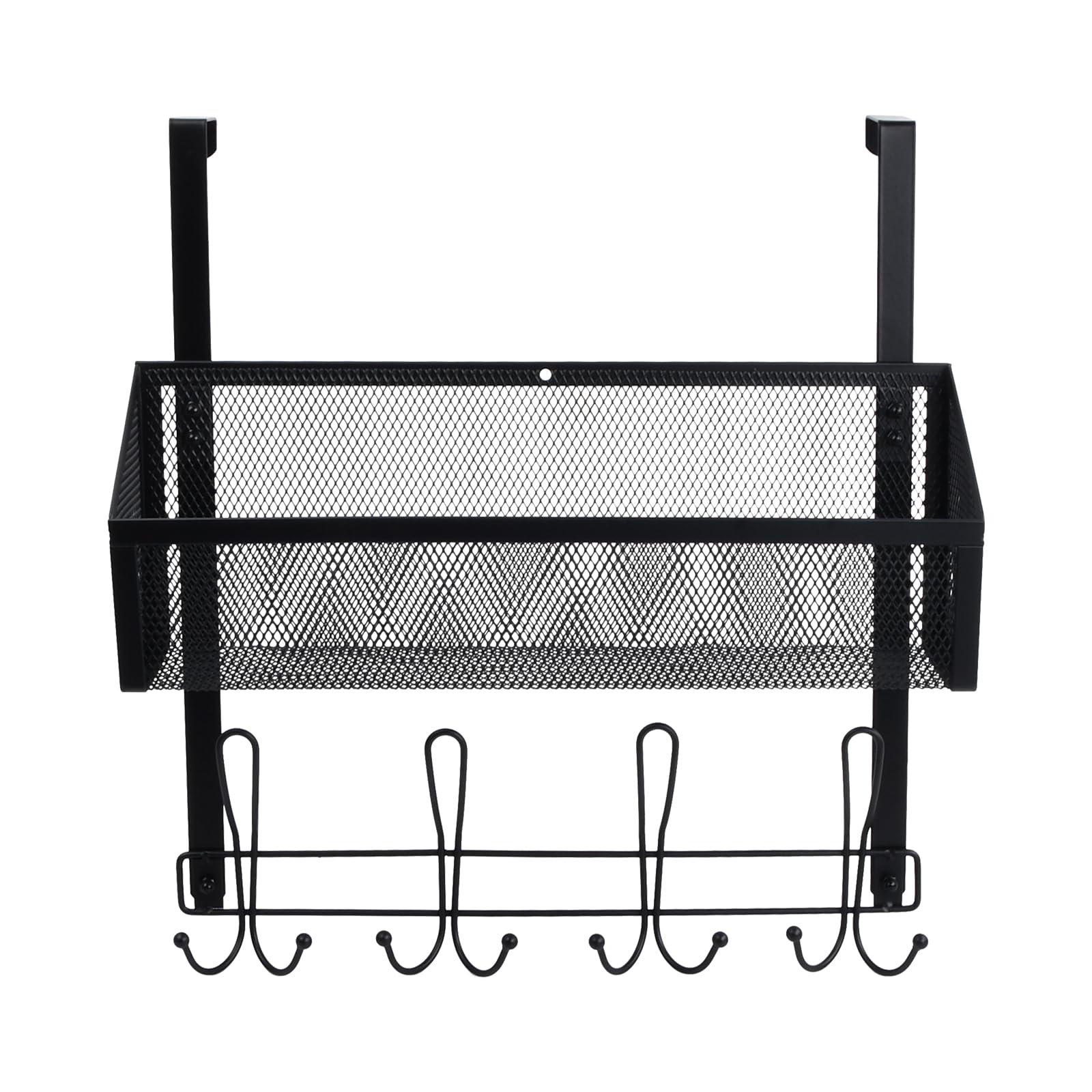 Focenat Over-Door Hanger with Basket, Over-Door Hanger Storage for Bedroom