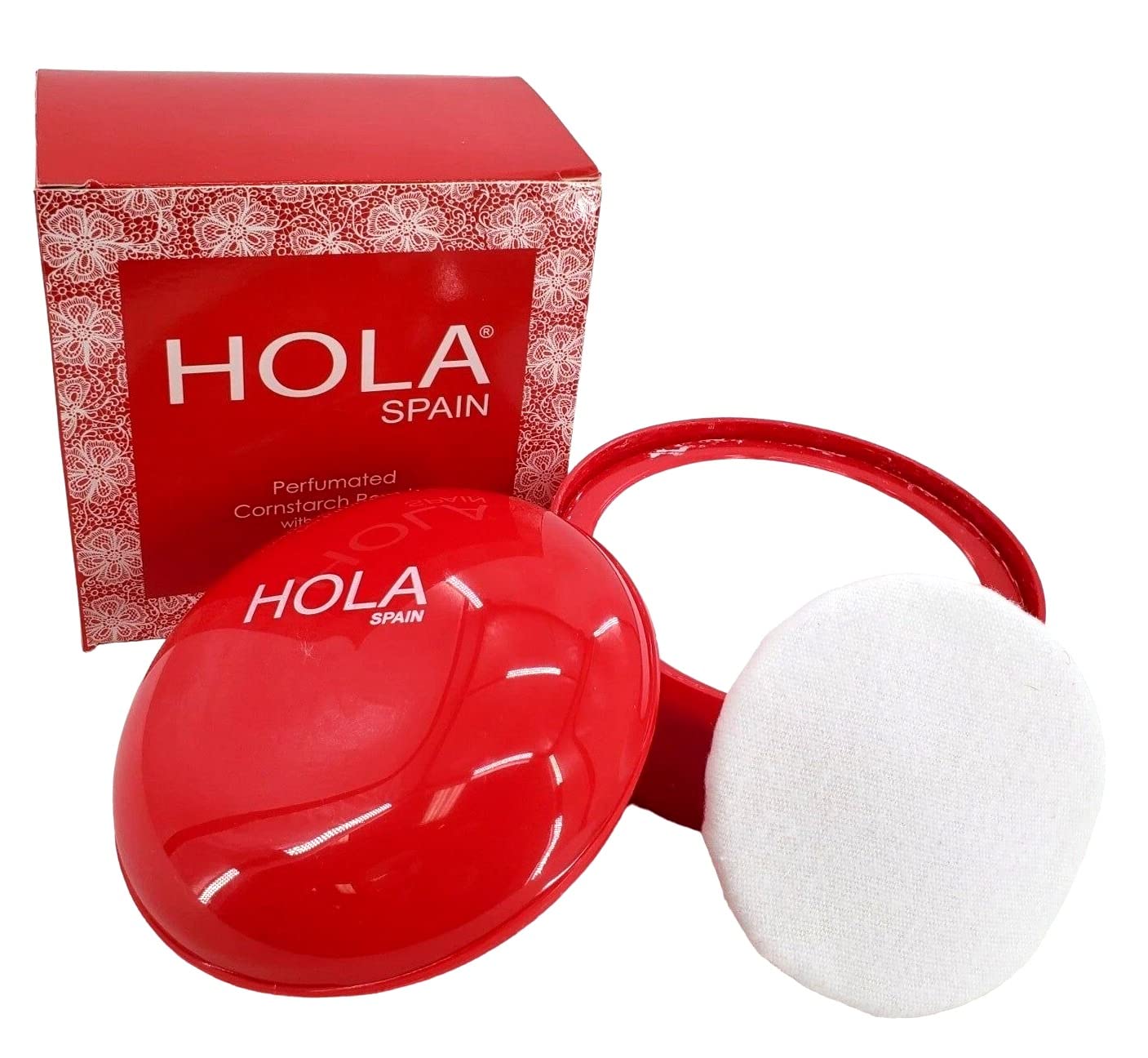 Hola Spain Skin Petal Body Talc Dusting Powder & Puff 4 oz.