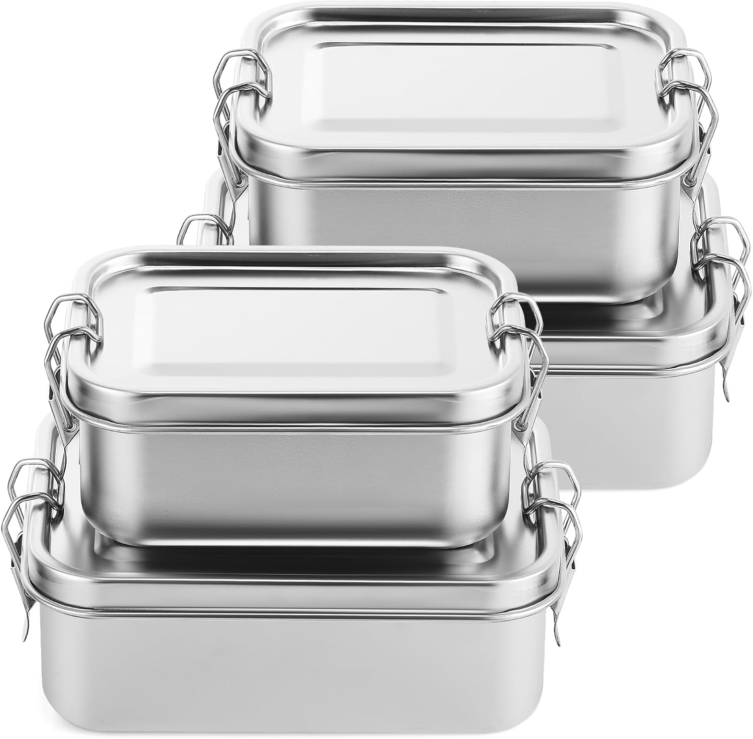 Amazon.com: Umigy 4 Pcs Stainless Steel Food Containers 850/1400ml ...