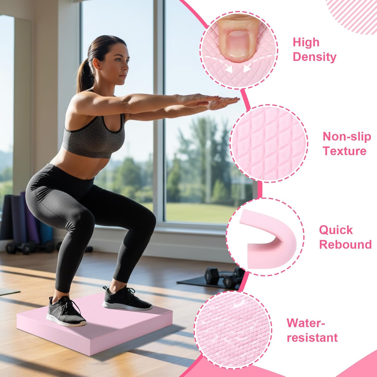Halloscume 16 Pcs Home Pilates Kit for Women Resistance Band, Stretching Band, Non Slip Socks, Yoga Fascia Balls, Stretch Belt in Sections, Balanced Cushions, Hip Belt and Drawstring Bag
