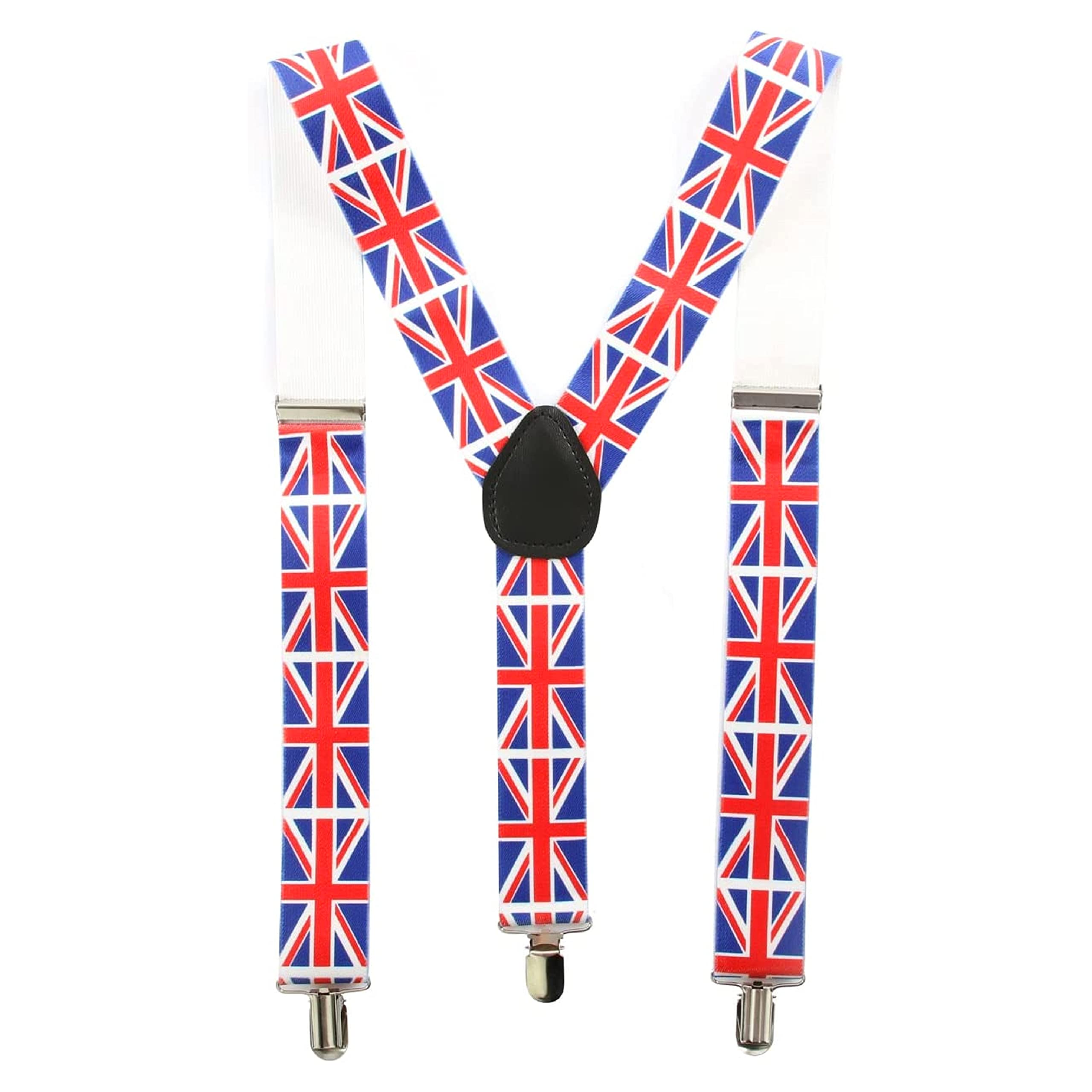 I Love Fancy Dress Union Jack Flag Braces - British Flag Suspenders – Ve Day, Queens Jubilee, Britain Celebrations