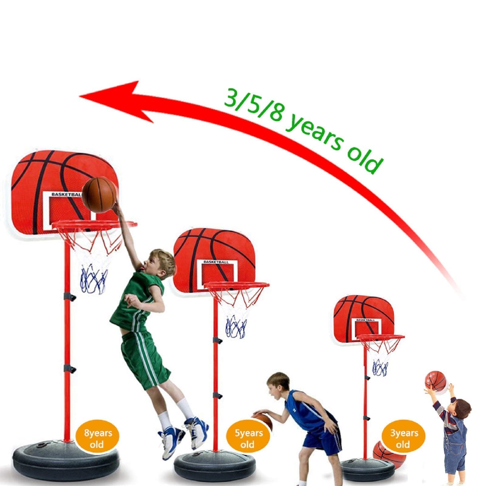 Shoze Basketballkorb Ständer Basketballständer Höhenverstellbar 63-150cm Basketball Backboard Hoop Set