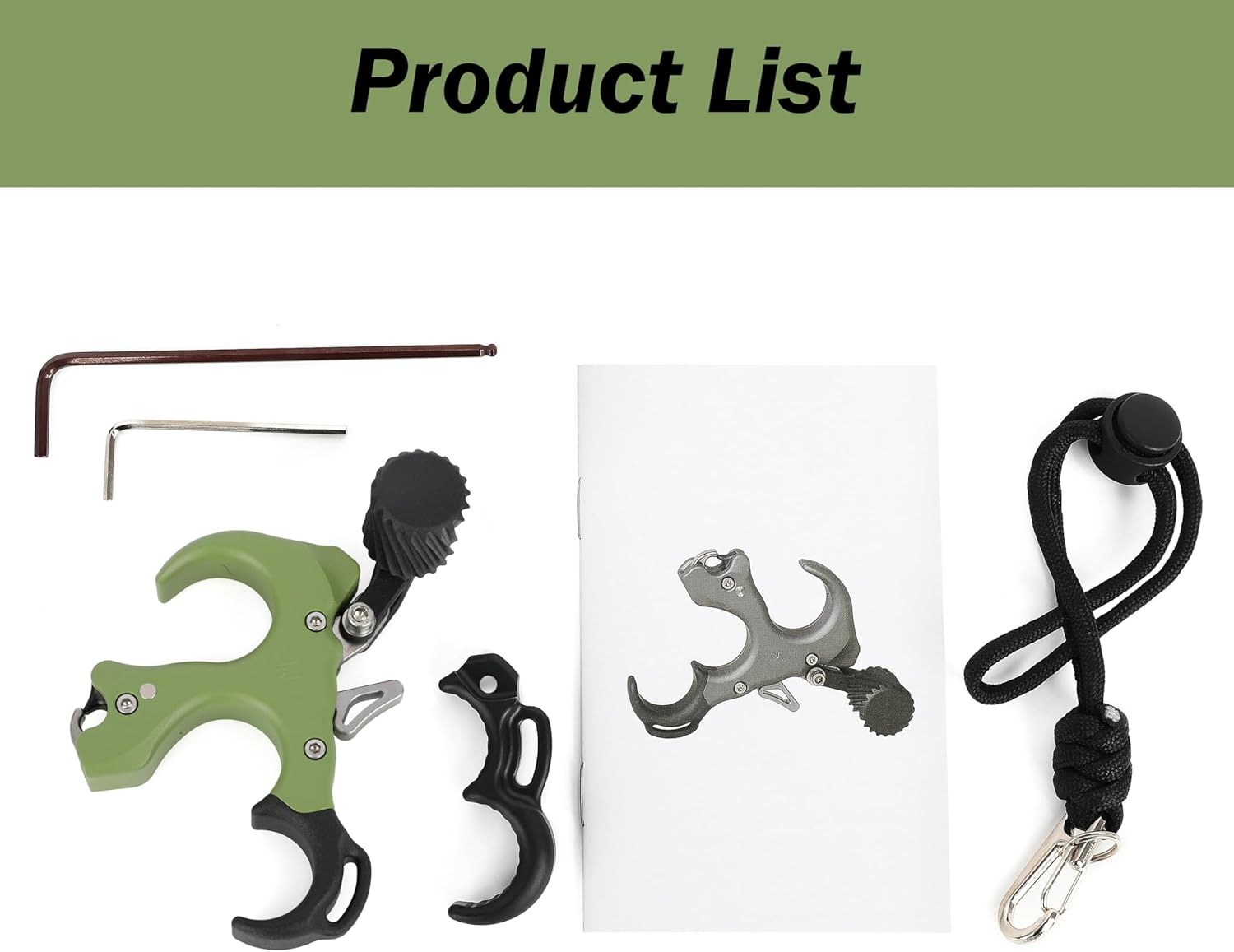 Thumb Release for Compound Bow 3/4 Finger Adjustable Archery Release Aids,Copper Material,Left/Right Handers, with Wrist Straps