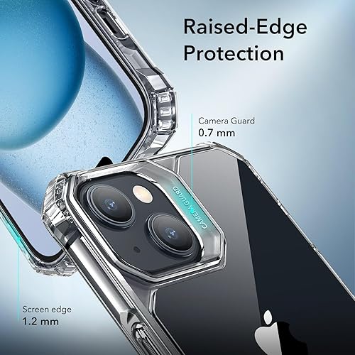 Miniatura 4 de ESR Funda compatible con iPhone 15, protección de grado militar, esquinas de protección de aire a prueba de golpes, parte trasera de acrílico