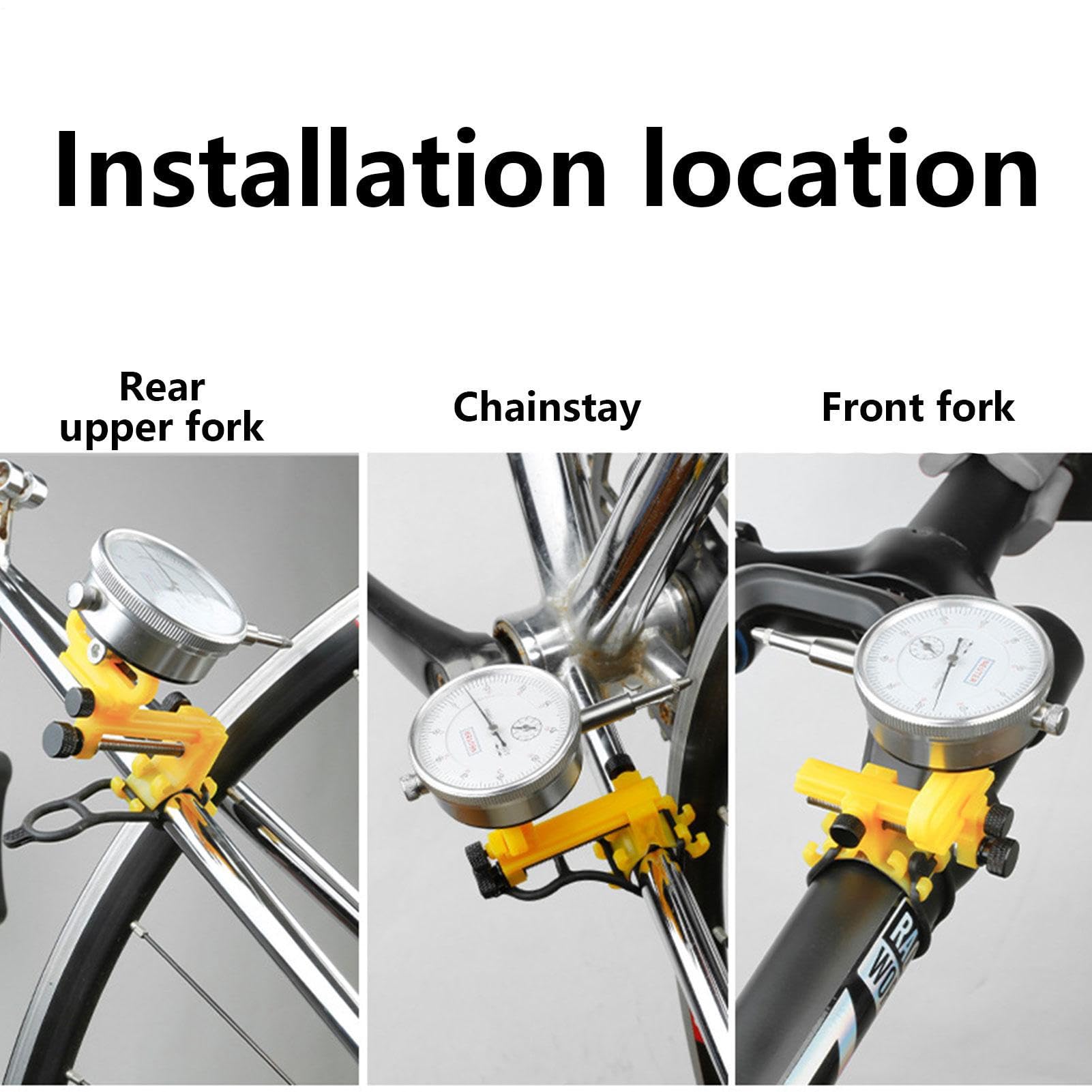 Jauge pour vélo - Support de centrage de roue de vélo - Outil de réglage des rayons de vélo - Outils de réglage de réparation de vélo - Accessoires de vélo pour la plupart des cadres de vélo