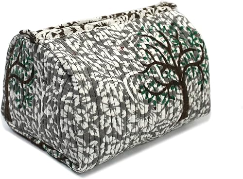 INDIAN CRAFT CASTLE ICC - Neceser de maquillaje resistente al agua, contenedor de tamaño completo, organizador de maquillaje portátil, organizador