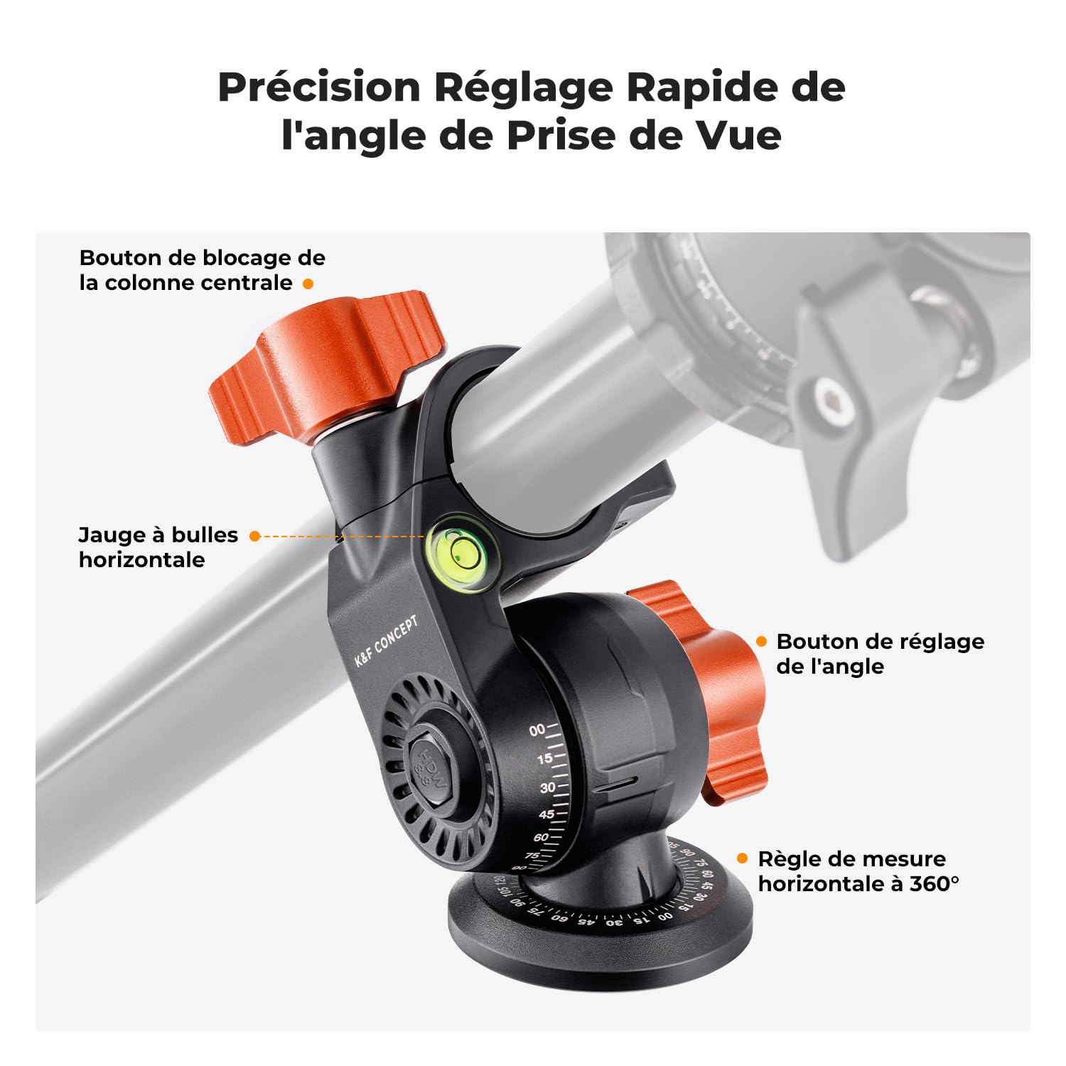 K&F CONCEPT Trépied d'appareil Photo et Smartphone avec Bras d'extension 195cm, Aluminium léger et Compact, Compatible avec Canon Nikon Sony DSLR iPhone Samsung, Tête sphérique à 360°, 8kg Charge Max