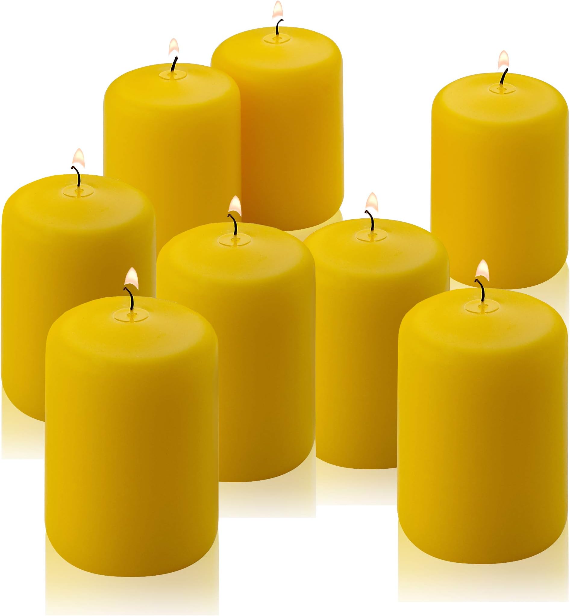 Citronella Pillar Candle - Set of 8 Citronella Candles - 3 inch Tall, 2 inch Thick - 18 Hour Burn Time for Indoor/Outdoor Use