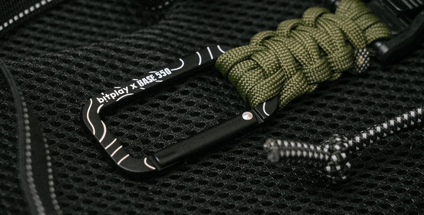 Bitplay Base550 - Mosquetón paracord de liberación rápida para aventuras al aire libre, camping, senderismo, gimnasio, hamacas, llaveros y otros artículos utilitarios