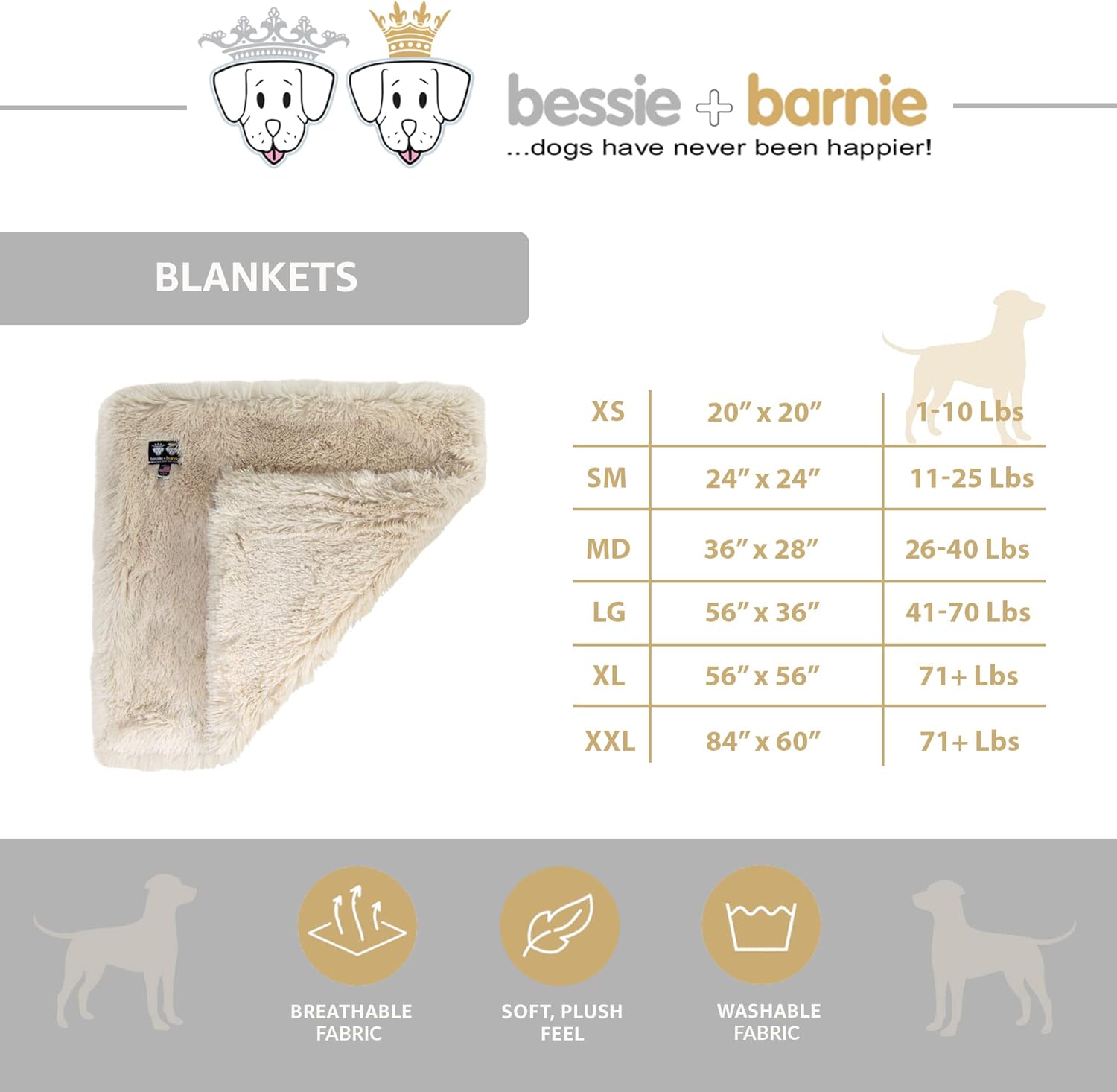 Bessie and Barnie Frosted Willow Luxury Shag Ultra Plush Faux Fur Pet, Dog, Cat, Puppy Super Soft Reversible Blanket (Multiple Sizes)