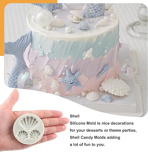 Miniatura 3 de Sijiangmold Moldes de silicona marinos para algas marinas, molde de fondant de cangrejo de concha de coral para decoración de cupcakes, decoración