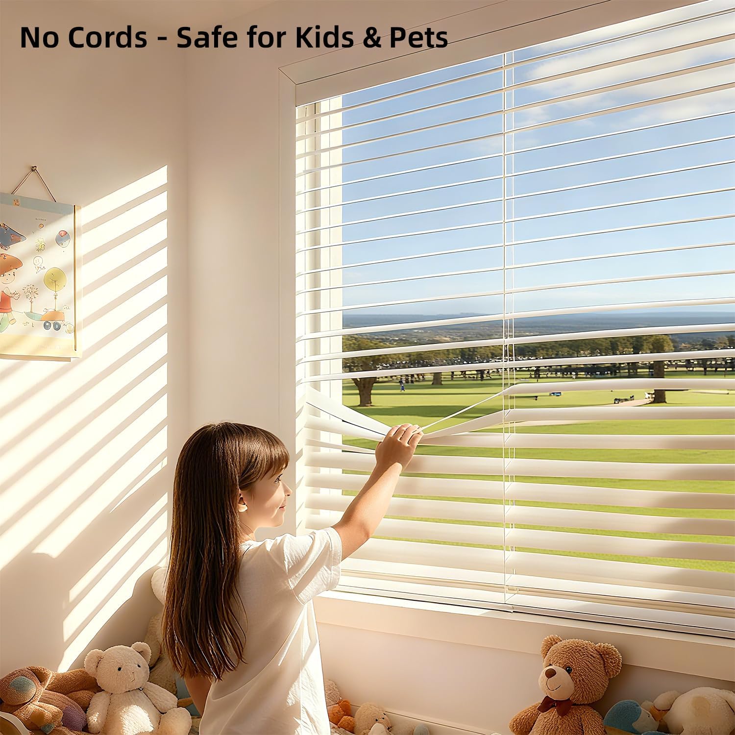 ACMEART Cordless Mini Blinds 1'' - No Drill, Child/Pet Safe, Easy to Install for Windows/Apartments/Rentals, Aluminum,White (18-59'' Wide Custom)