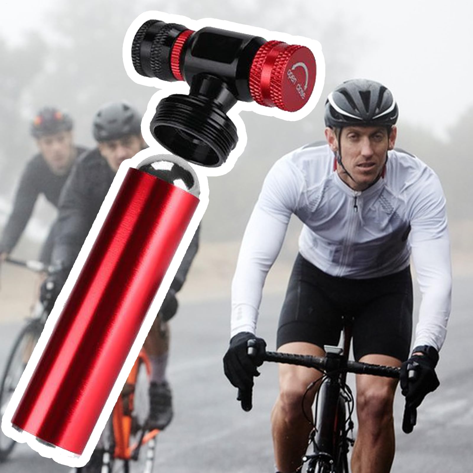 CO2-Pumpe für Fahrradreifen, Mini-CO2-Pumpe für Fahrrad, tragbar, für Notfall, Sport, Straße, Berge, Reisen, tragbarer Luftsprudler
