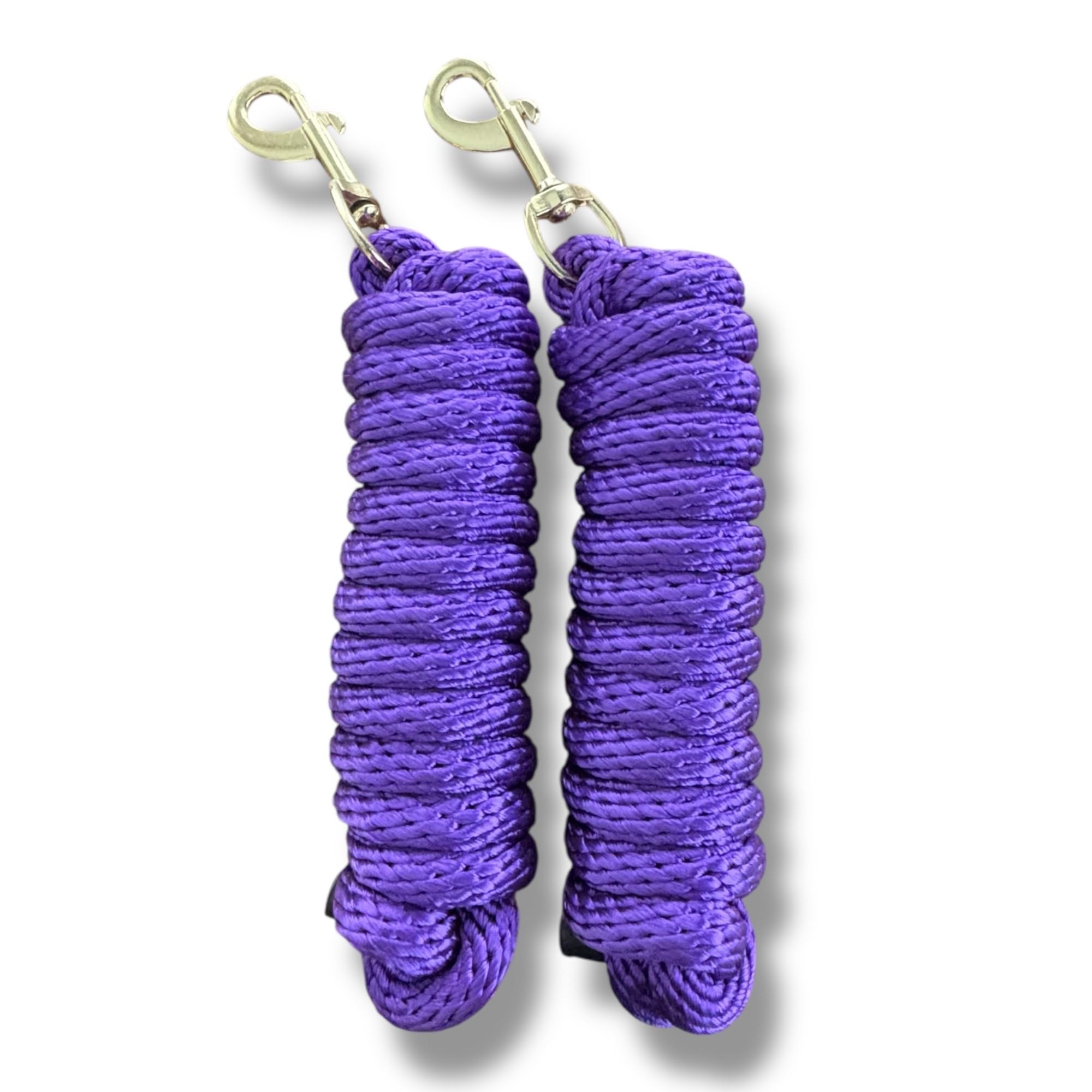 Longe pour chevaux 3m lot de 2 avec fermoir à boulon robuste violet