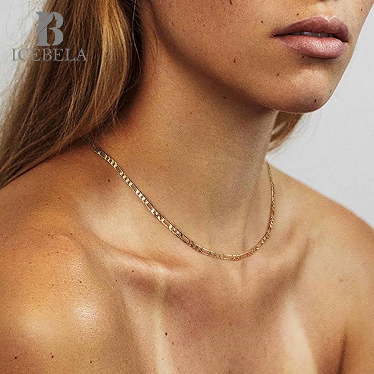 925スターリングシルバークラスプ 3.3MM/5MM フィガロチェーン メンズ レディース ダイヤモンドカット シルバーチェーンネ