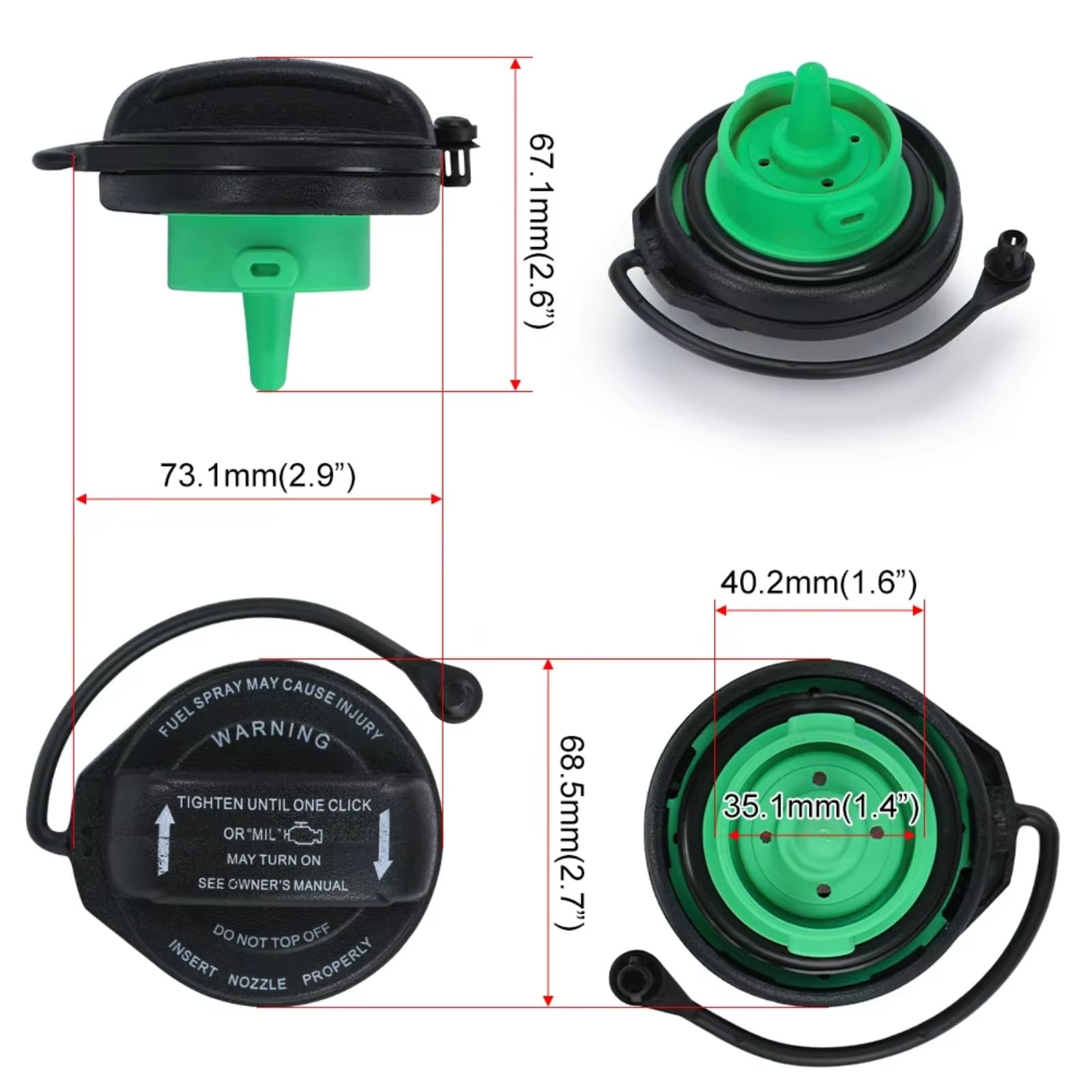 Tappo del Serbatoio Carburante di Ricambio Compatibile con RS5 2013-2015 per S4 2010-2016 5Q0201550L 5C0201550T Tappo del Serbatoio Carburante per Auto
