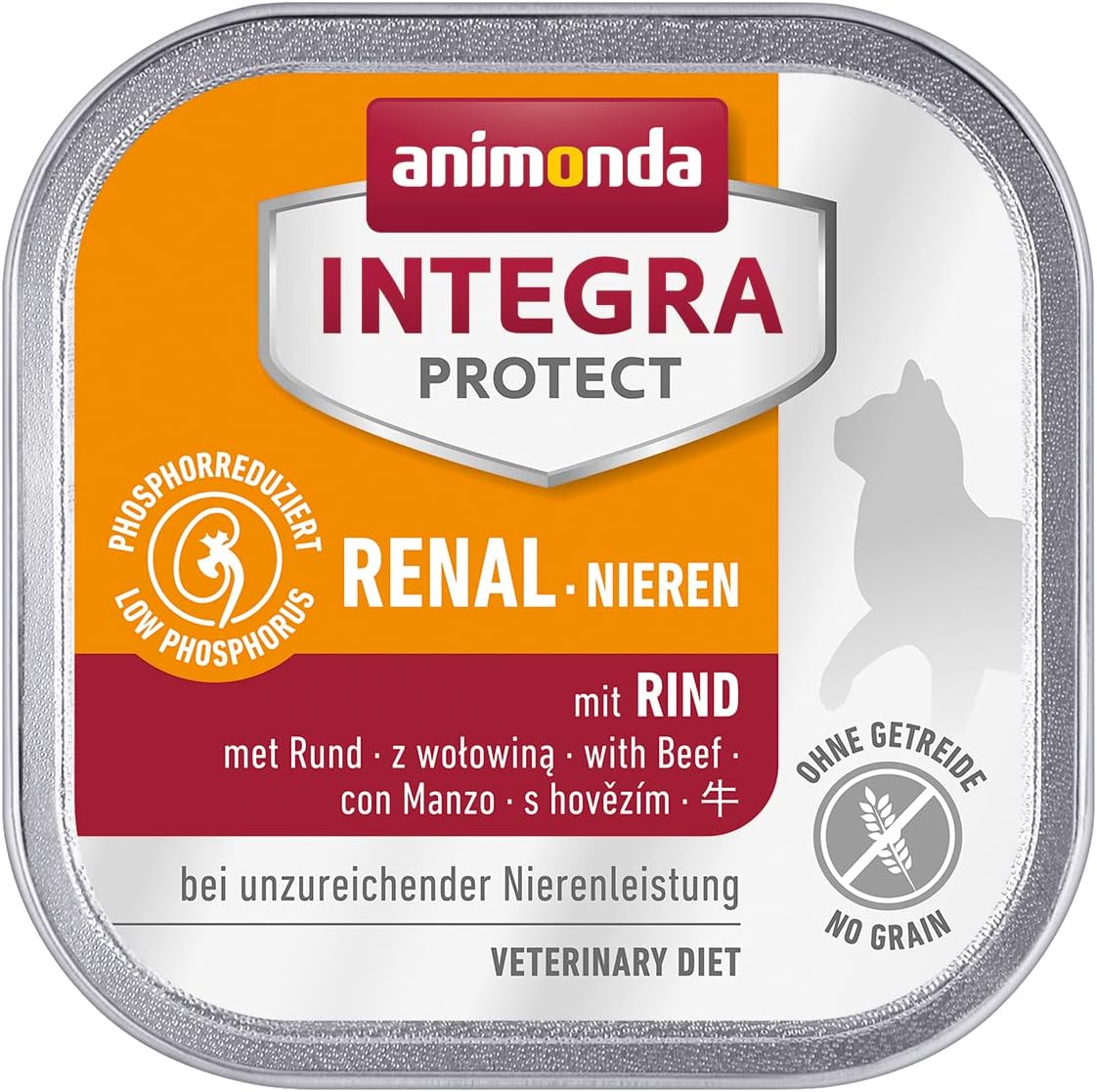 Nieren (Renal) cat, wet food for chronic renal insufficiency, with beef, 16 x 100g