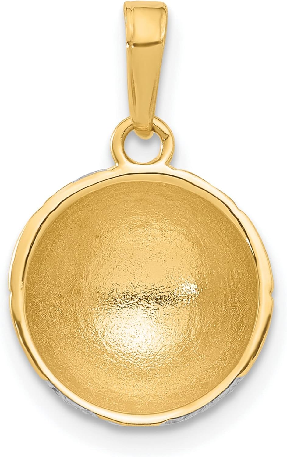 14k Yellow Gold and Rhodium Soccer Ball Pendant for Men or Unisex, Two-Tone Sports Charm Necklace, Detailed Athletic Jewelry for Soccer Fans, Players, or Team Supporters, Sport Inspired Accessory - Image 3