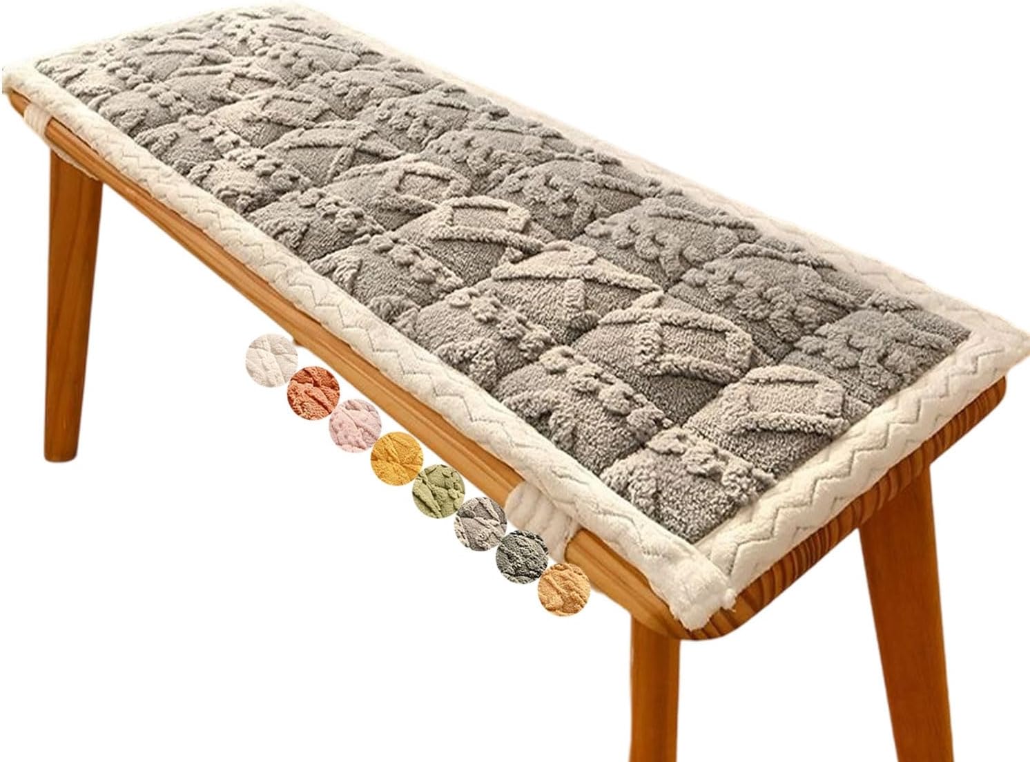 Bench Cushions for Indoor/Outdoor Furniture Patio Porch Swing Seat Cushion 40/48/60/31/35 inch x 11/13/15/17 inch Bay Window Seat Furniture Non-Slip Cushion(Light Gray,13x59inch)