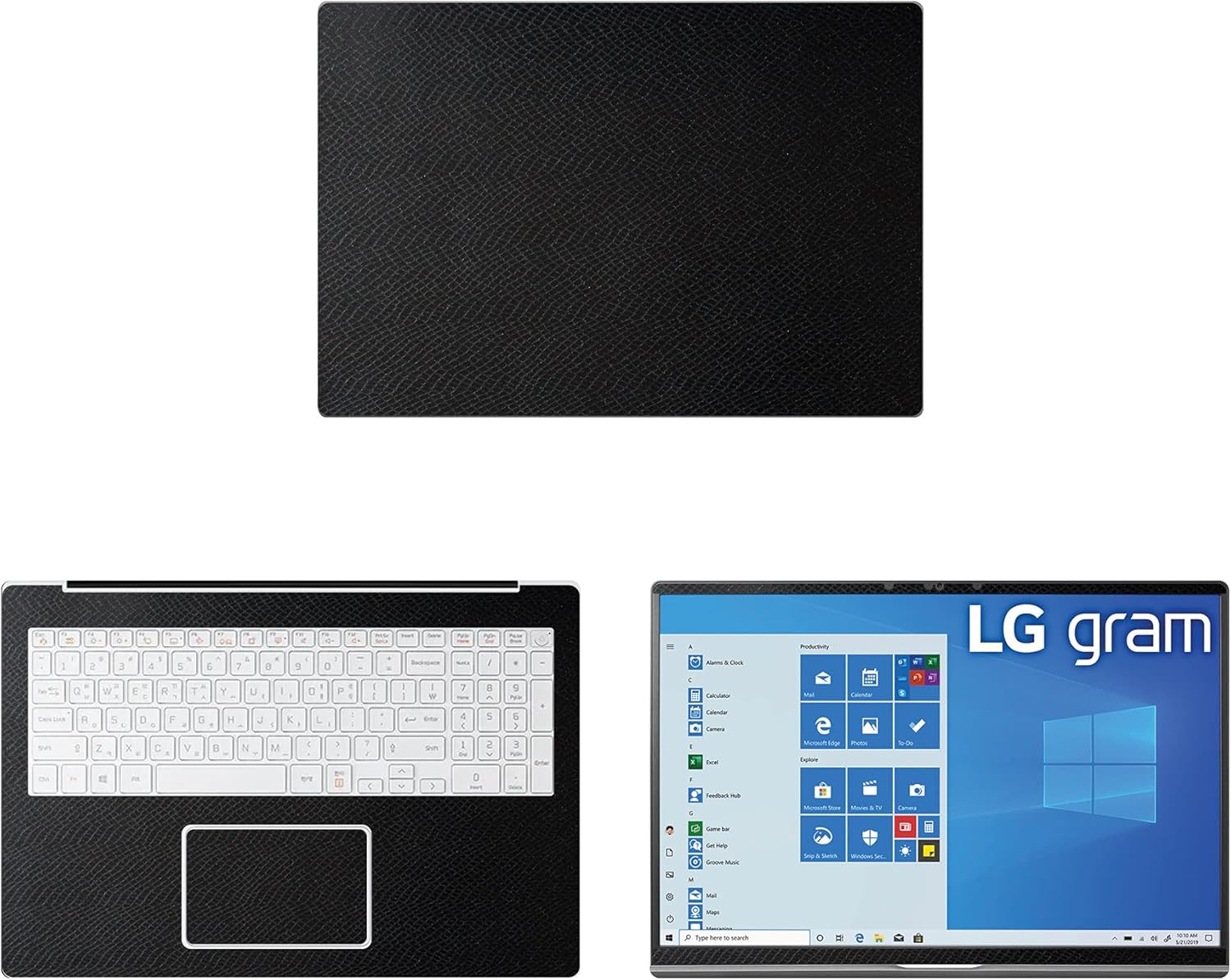 Decalrus - Protective Decal for LG Gram 17Z90N (17.3" Screen) Laptop Black Texture Snake Pattern Skin case Cover wrap SNKlgGram17_17Z90nBlack