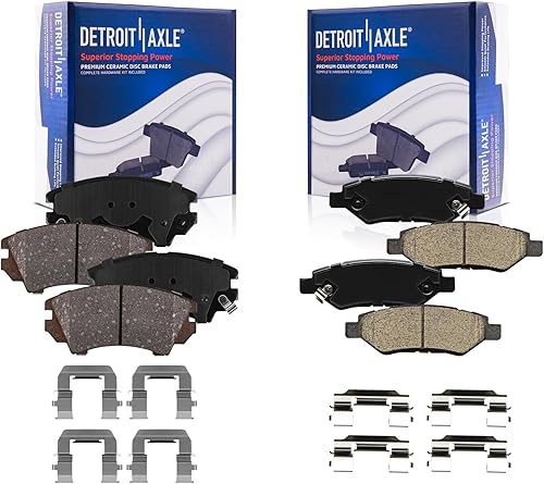 Miniatura 523 de Detroit Axle - Pastillas de Freno Delantero para Ford Fusion Lincoln MKZ Zephyr Mercury Milan Mazda 6, Pastillas de Freno Cerámica Reemplazo