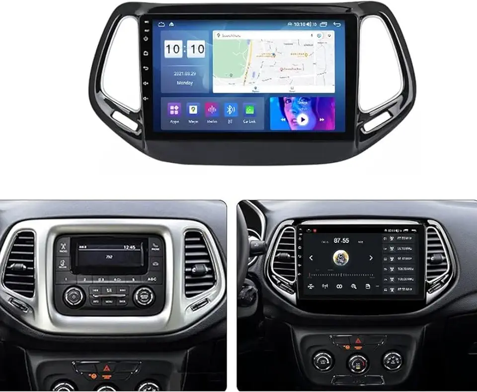 android car screen for jeep compass model 2017-2021 applecarplay android auto reverse camera