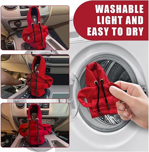 Miniatura 5 de Sudadera con capucha para palanca de cambios de automóvil, cubierta de perilla de palanca de cambios de moda, mini sudadera con capucha para palanca