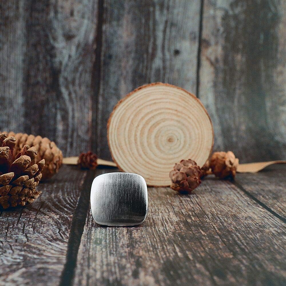 Gold and Silver Rings for Women, Chunky Signet Statement Rings Gold Plated Band Ring Wide Metal Square Rings Cocktail Costume Jewelry - Image 6