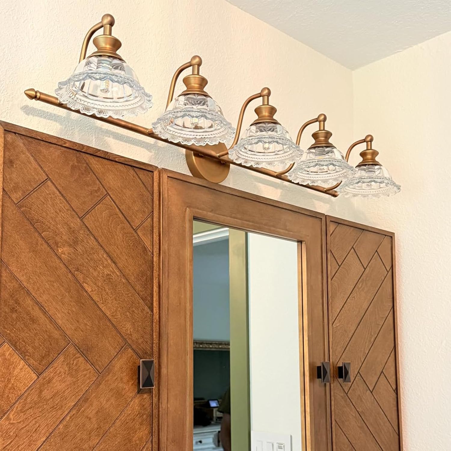 37.4" bathroom light fixtures 5 lights vanity lighting fixtures (exclude g9 bulb) vanity lights for bathroom brass 5 light a