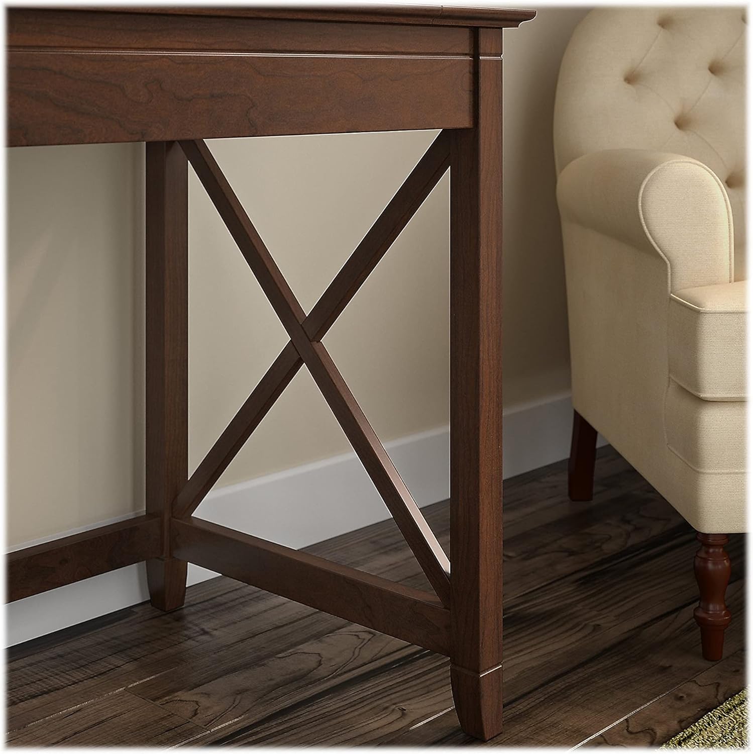 Bush Furniture L Shaped Desk with Lateral File Cabinet | Key West Collection Corner Computer Table with Storage for Home Office with Filing Unit | 60Wx60Dx30H