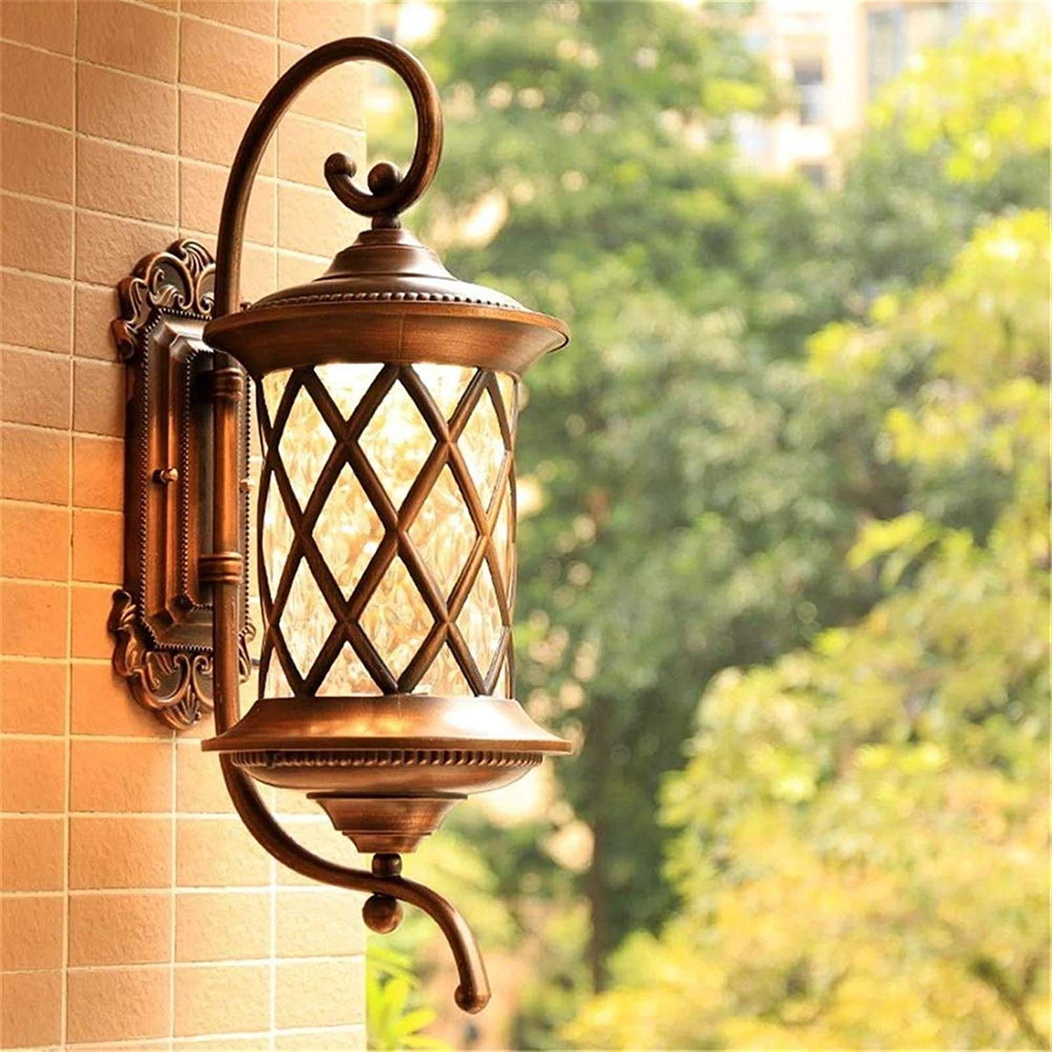 Applique Murale extérieure, Douille E27, Verre Cascade de qualité supérieure, Fixation 100% antirouille et étanche pour entrée, Porche ou Porte.