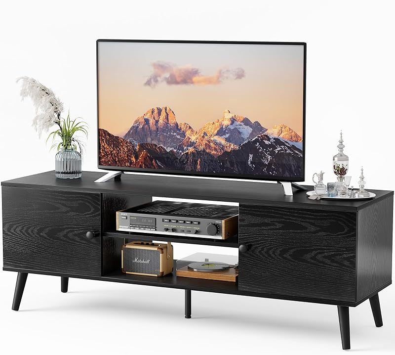 DUMOS TV Stand for 55 60 Inch TV, Entertainment Center with Storage