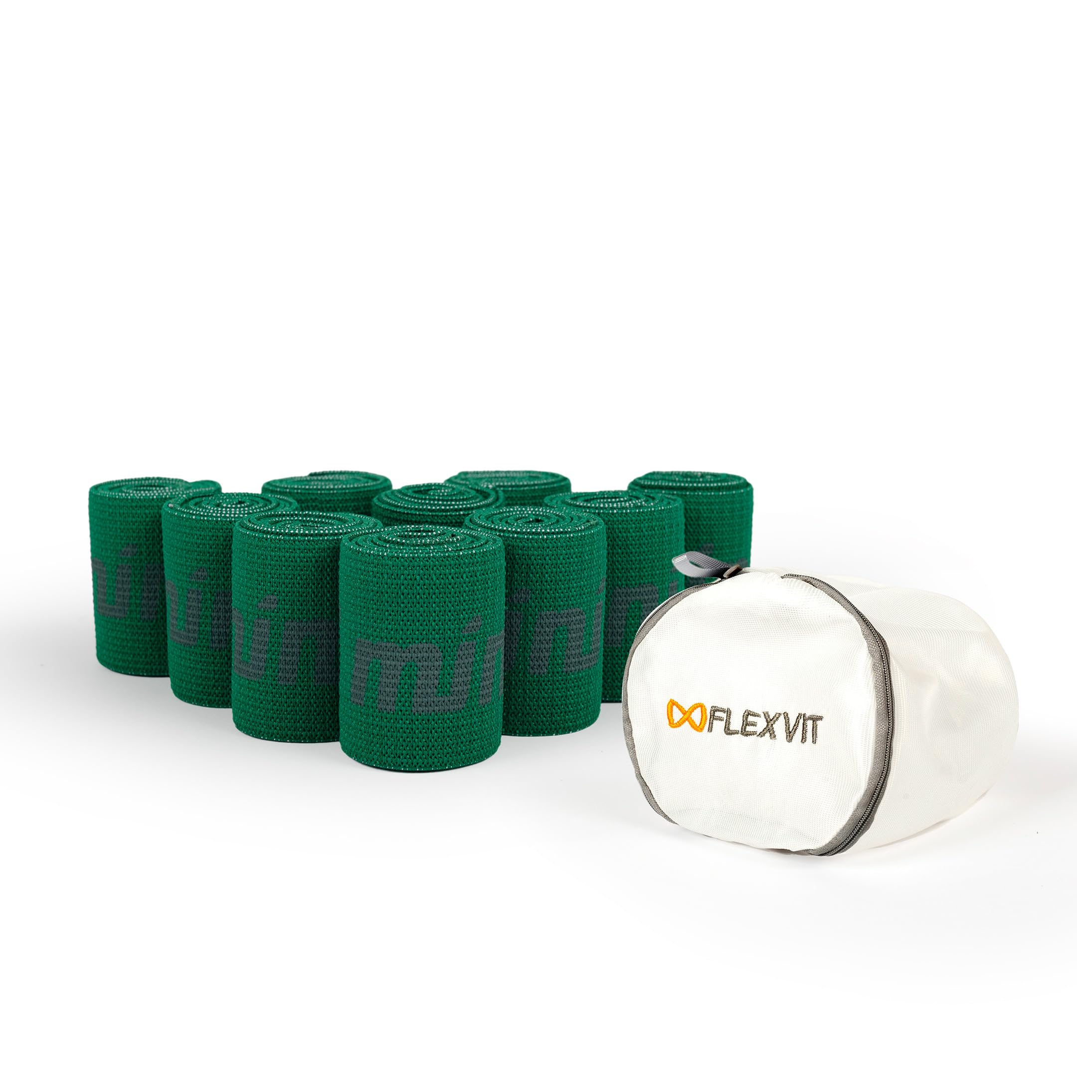 FLEXVIT Mini Band 10er Set– Fitnessbänder für allgemeine Stabilisationsübungen, Dehnung, Aktivierung und Mobilisation, 6 Stärken, für Anfänger und Profis
