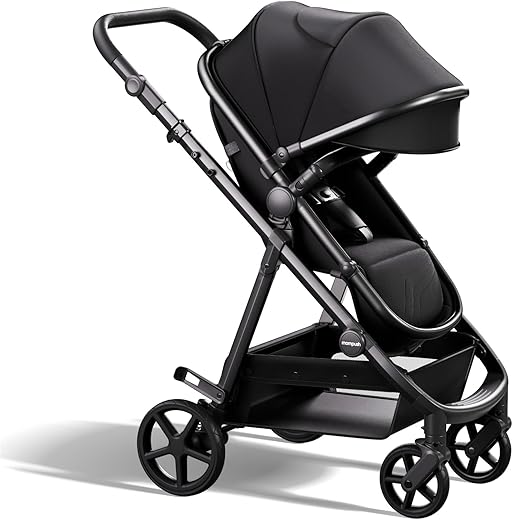 Mompush Wiz 2 in 1 Baby Stroller with Bassinet Mode, Convertible Infant Stroller for Newborn and Toddler with Reversible Seat and Large UPF 50+ Canopy