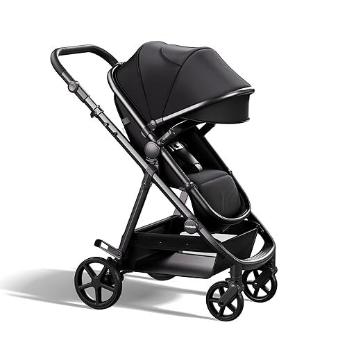 Miniatura 12 de Mompush Wiz - Cochecito de bebé 2 en 1 con modo moisés, cochecito convertible para recién nacidos y niños pequeños con asiento reversible y toldo
