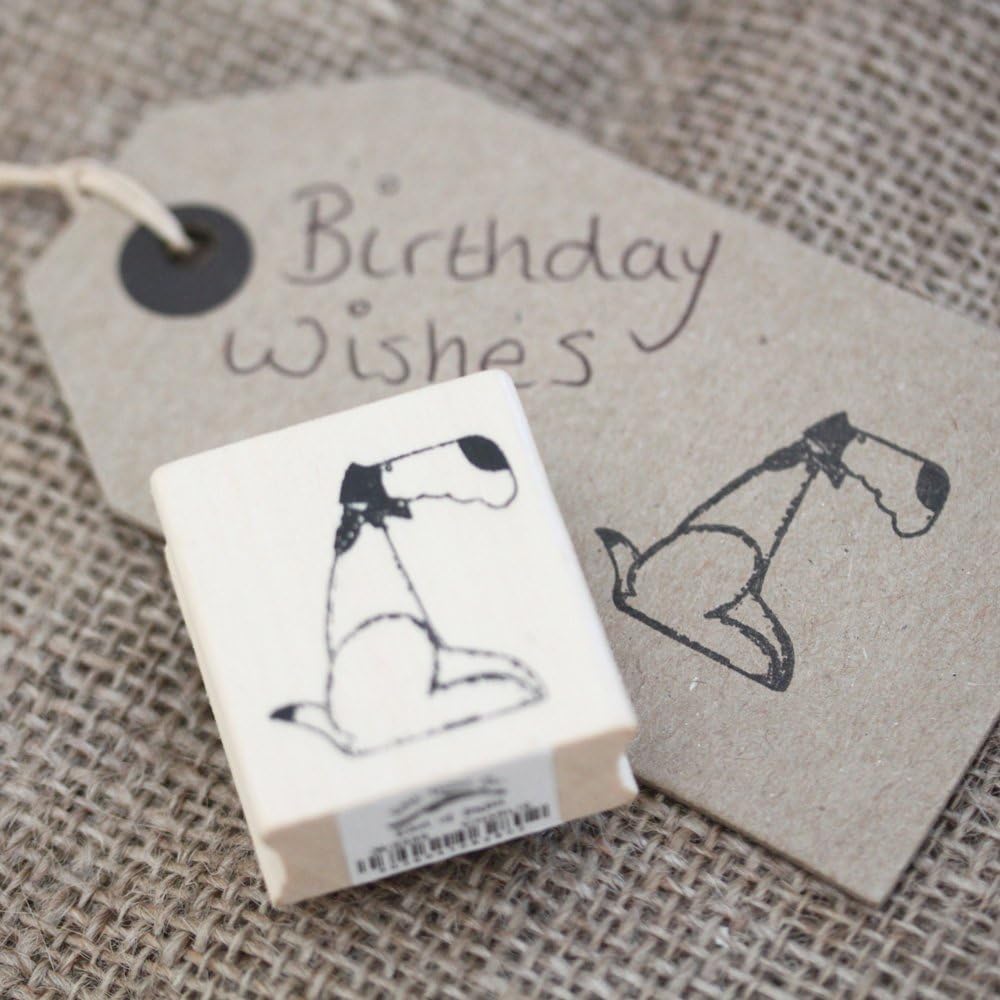 East of India Charlie Sitting Dog - Kate Toms Designed Rubber Stamp / Scrapbooking Craft