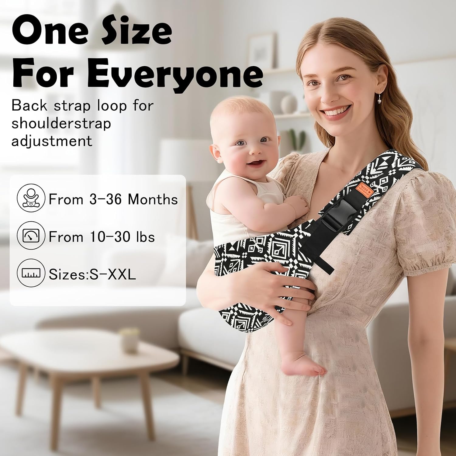 Baby Sling Carrier, Baby Carrier Newborn to Toddler with Adjustable Strap, Non-Slip Baby Half Wrapped Sling Hip Carrier 10-30lbs (Black Sailboat)