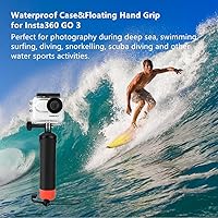 Vista 6 de Funda impermeable y agarre flotante compatible con Insta360 GO 3, carcasa protectora de buceo subacuático con accesorios de soporte