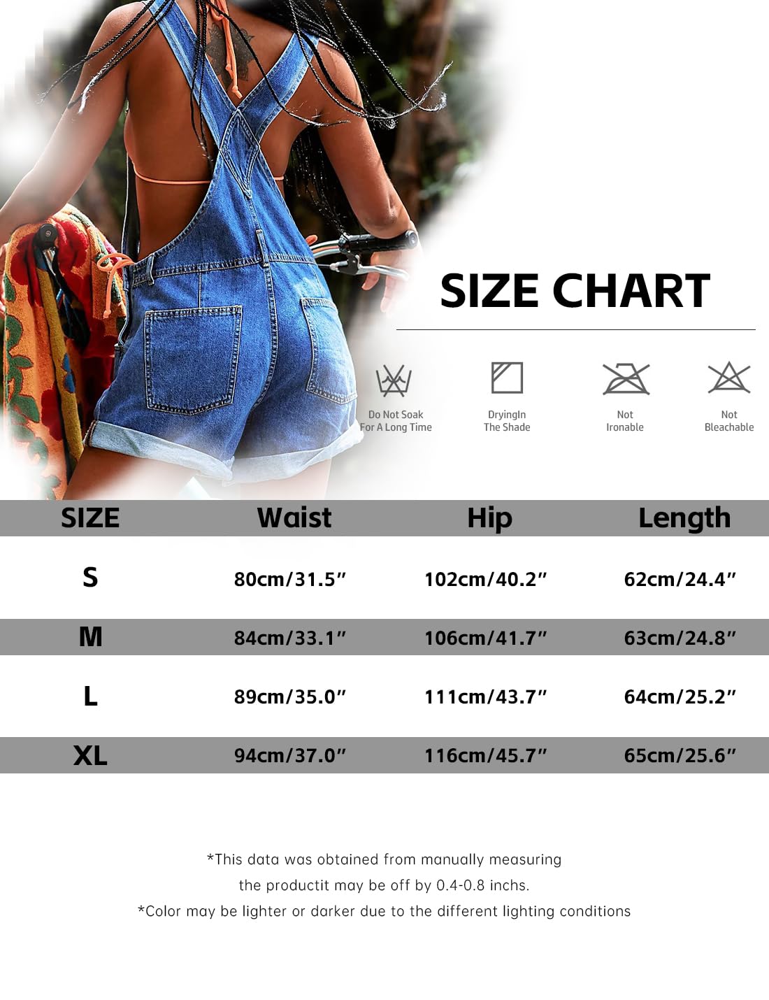 Sukany Pantaloncini da donna casual in denim con spalline regolabili salopette salopette jeans shortalls pagliaccetto pantaloni