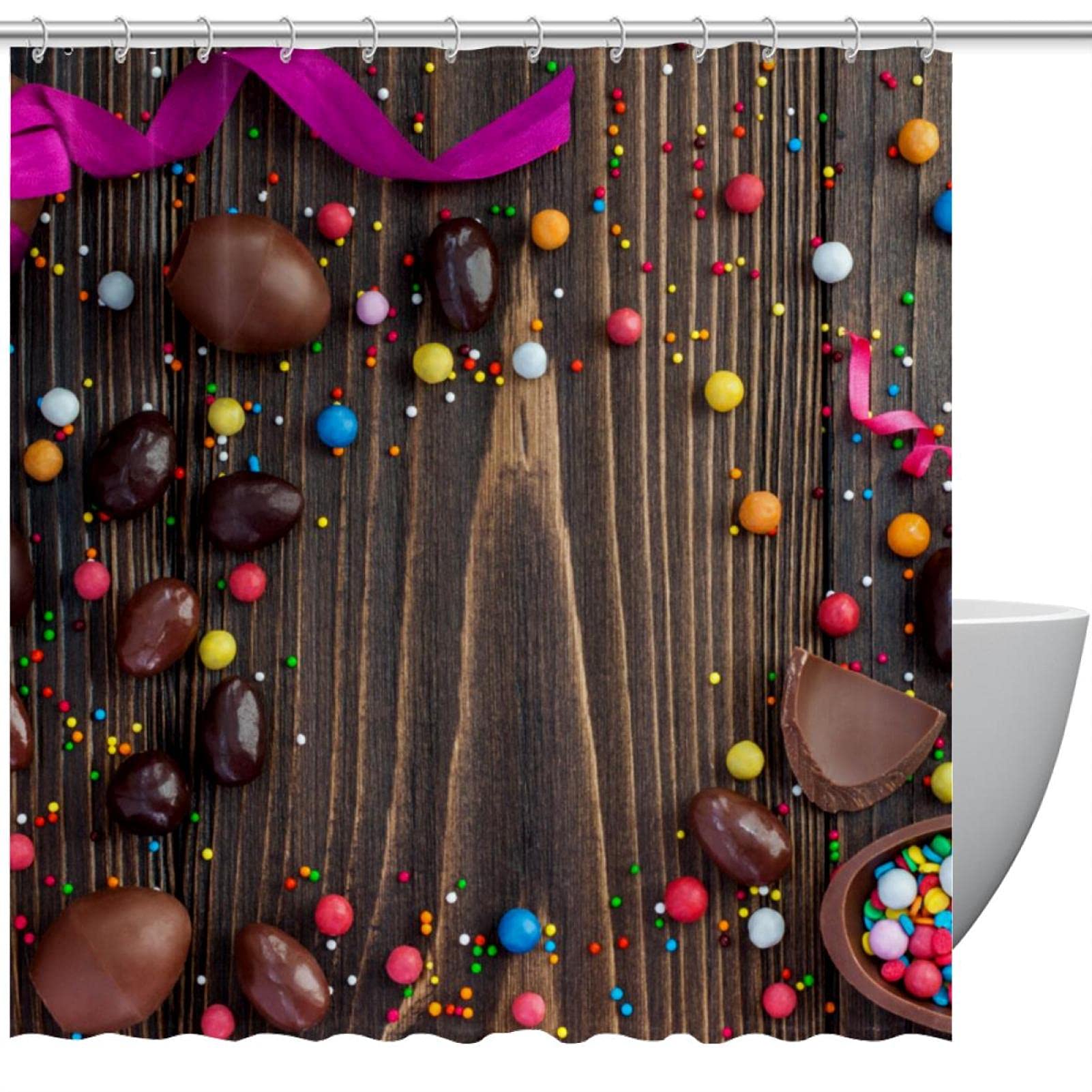Rideau de douche Halloween pour salle de bain baignoire et douche 183 x 183 cm