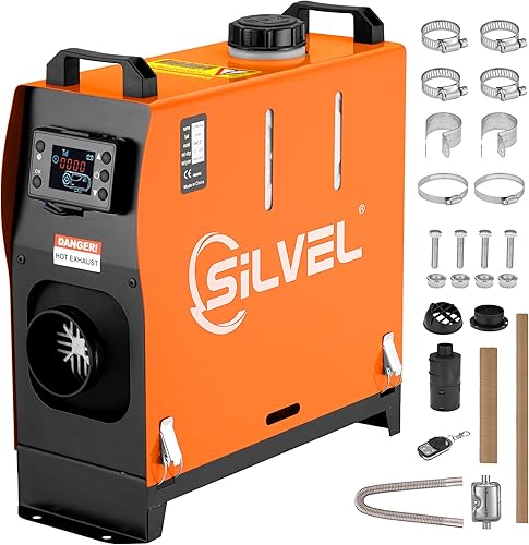 SILVEL Calentador diésel de 12 V y 8 KW, calentador de aire diésel todo en uno, calentador diésel portátil con monitor LCD y control remoto,