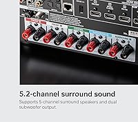 Vista 2 de Denon AVR-S670H Receptor de Teatro en Casa de 5.2 Canales, Receptor HDMI 8K UHD (75W x 5), Transmisión a Través de HEOS Integrado, Bluetooth