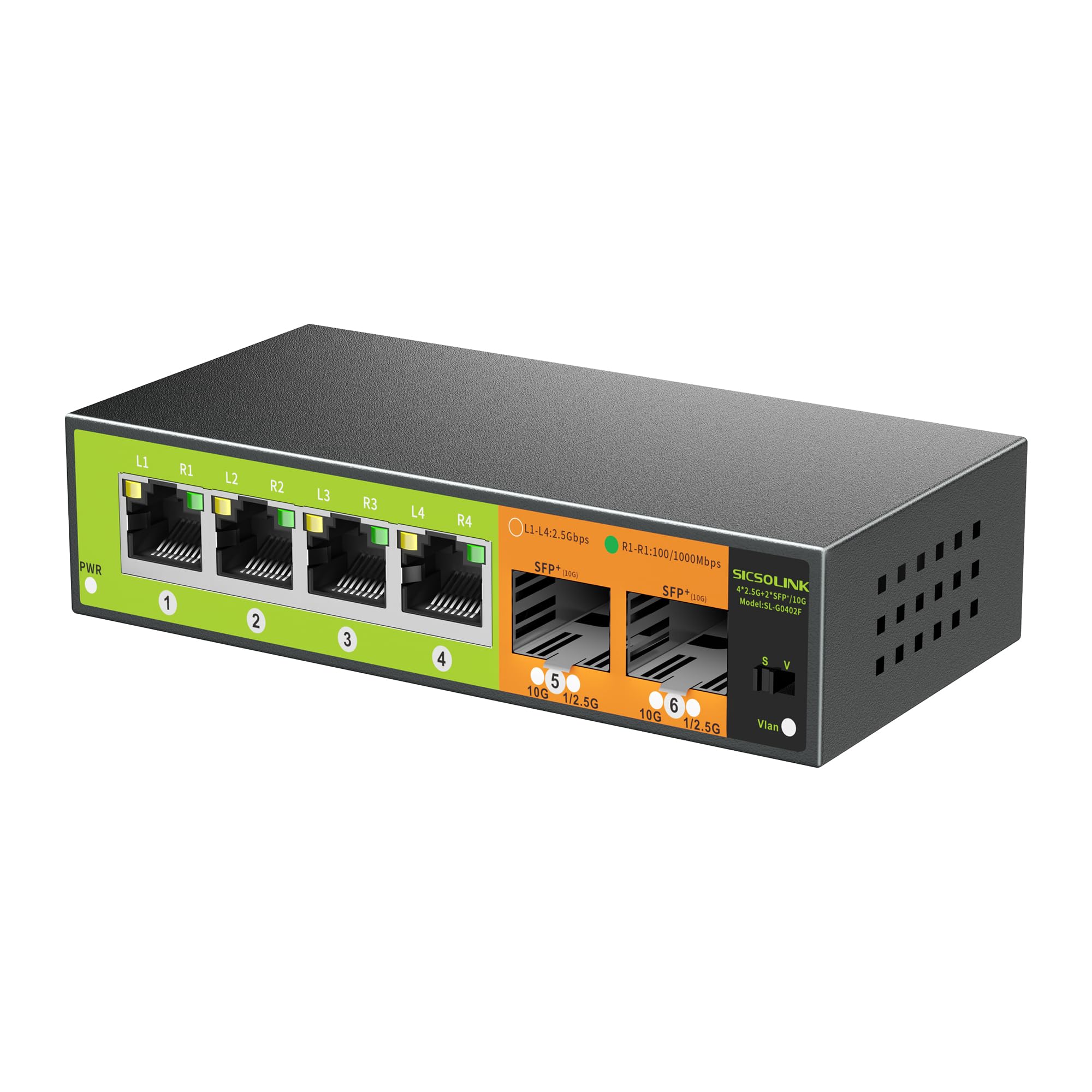 Amazon.com: SICSOLINK 6-Port Unmanaged Switch,4x2.5G RJ45 +2x10G