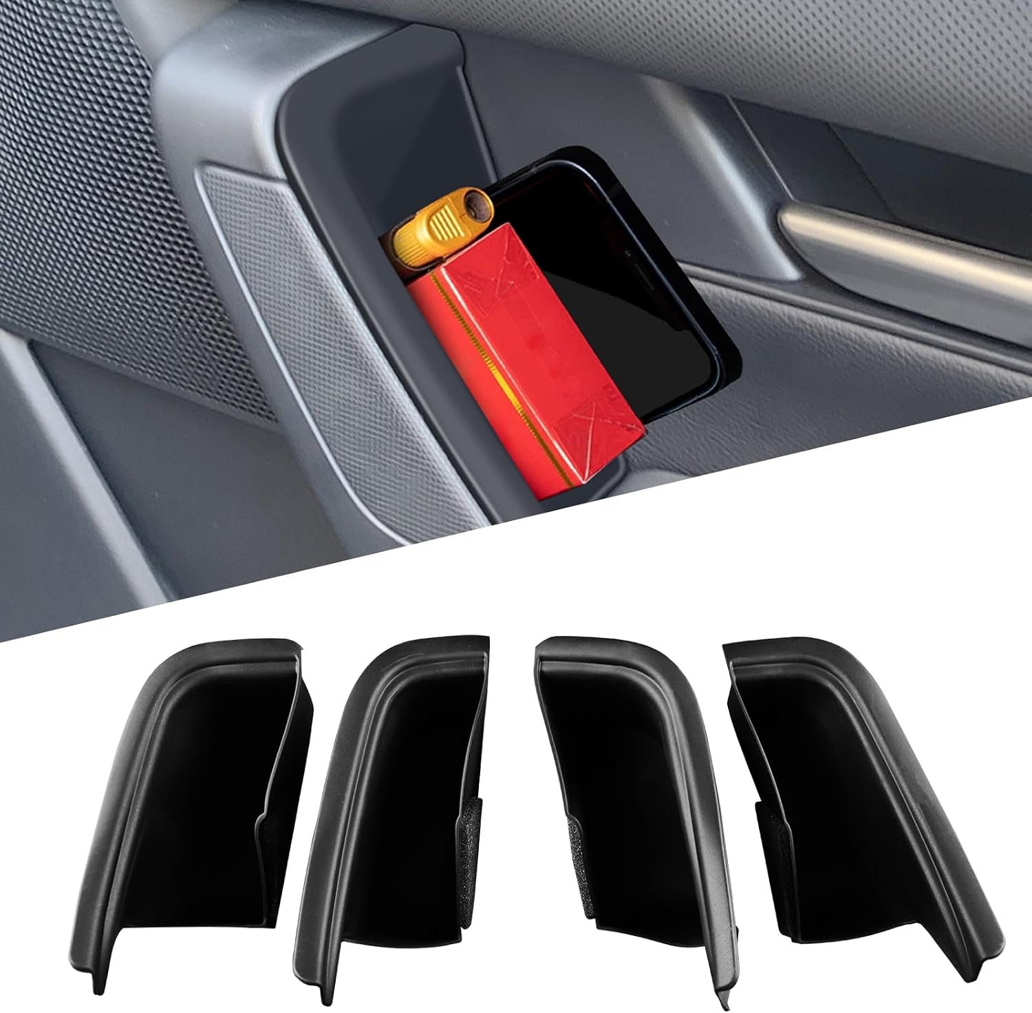 Door Storage Box for 2022-2025 Mazda CX60 2024-2025 Mazda CX70 CX80 CX90 Door Organizer Tray Slot Pockets Car Interior Protection Accessories 4Pcs
