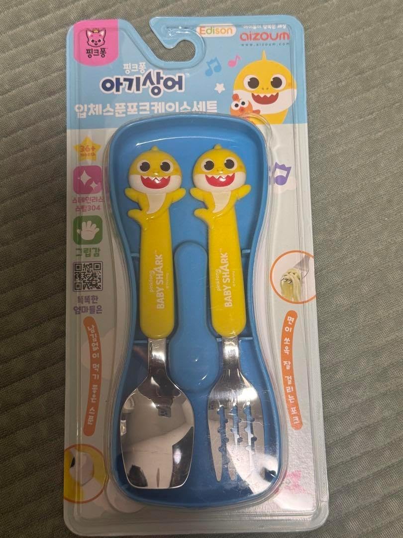 ベイビーシャーク スプーン＆フォークセット edisonケース付