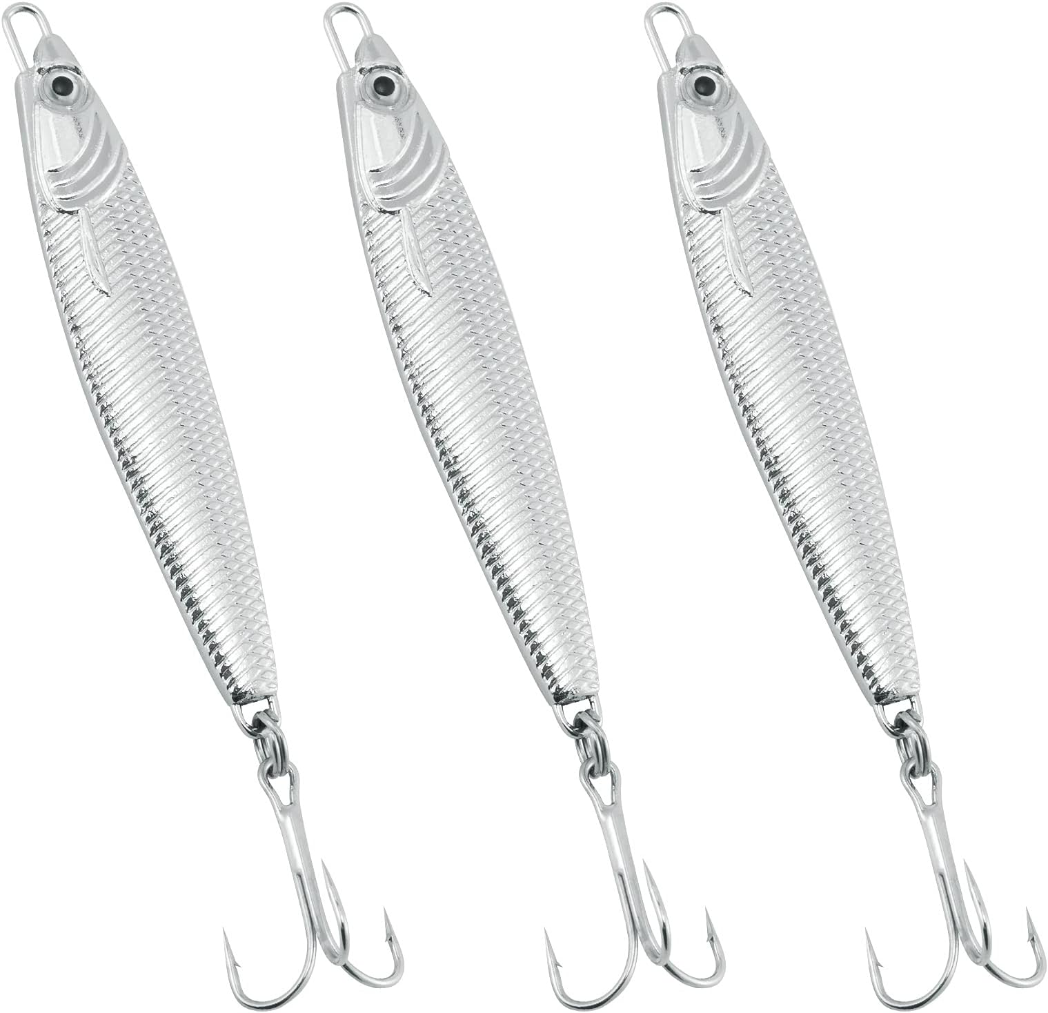 Dr.Fish Fishing Jigs Jigging Spoon Saltwater Fishing Lure Casting Metal Spoon Surf Fishing Mackerel Striper Lures Stinger Bluefish Vertical Diamond Jig