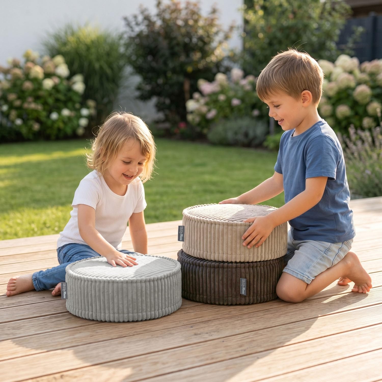KiddyMoon Elementos de Espuma de 3 Piezas para Niños Material Suave | 3 piezas tamaño S, funda extraíble, cremallera práctica, compatible con otros sets, fácil de mover