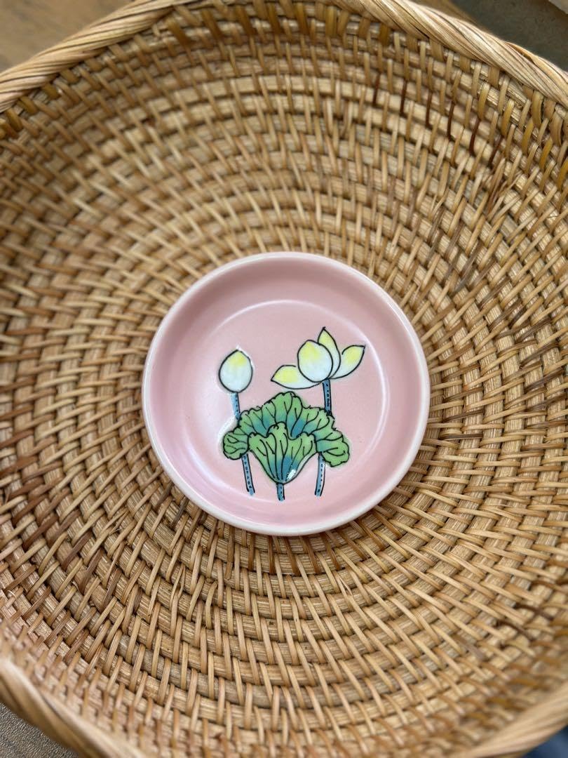 Amazon.co.jp: ベトナムバッチャン焼き 蓮の花柄の豆皿 1枚 : ホーム 