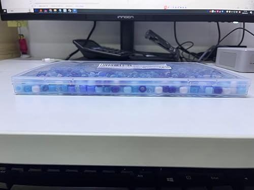 Miniatura 8 de Cuentas de pony azul, 1200 cuentas de pony de 0.236 x 0.325 pulgadas a granel y 100 cuentas de letras, cuentas Kandi para trenzas para niñas y