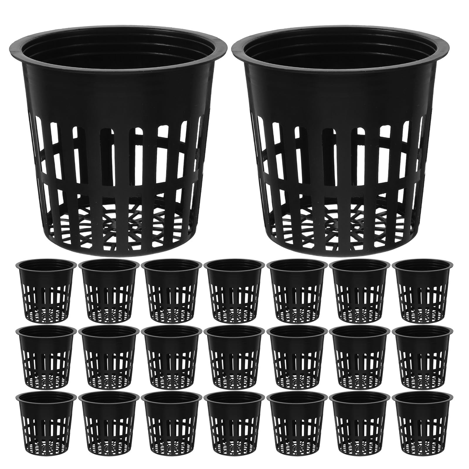 Panier en maille pour culture hydroponique Gadpiparty en plastique noir 10 cm